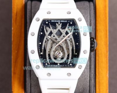 Swiss Replica Richard Mille RM 19-01 Tourbillon Natalie Portman Watch White Ceramic